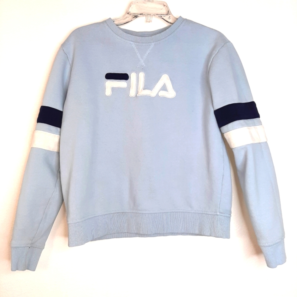 Fila baby blue sweat shirt Large used